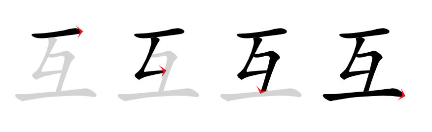 Image de décomposition du caractère 互